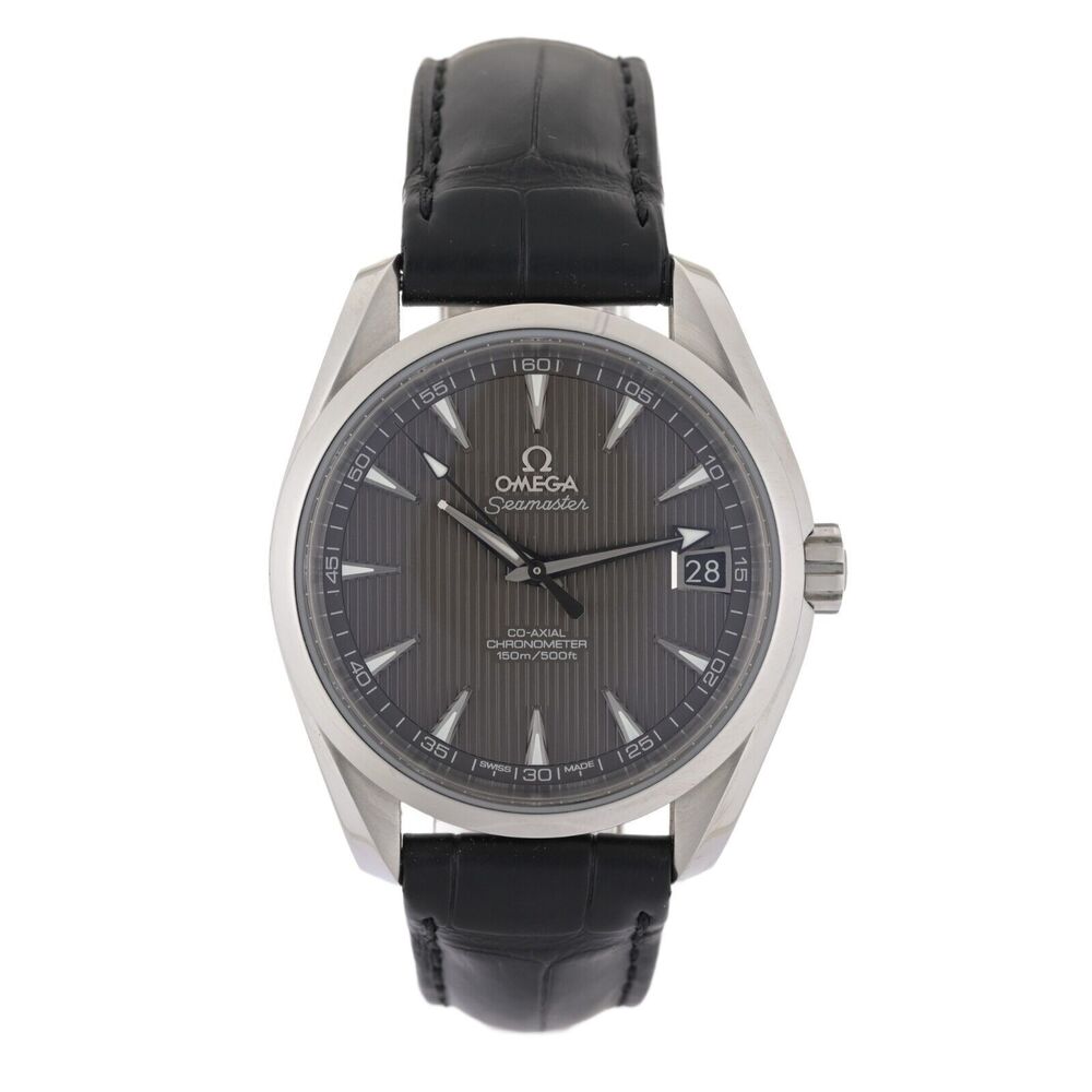OMEGA Seamaster Aqua Terra Grey Teak Dial 38.5mm Auto Men's Watch +Box & Cards